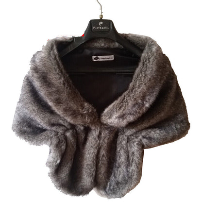 Elegant High-grade Bridal Wedding Luxury Fur Long Shawl Stole Wrap Shrug Scarf