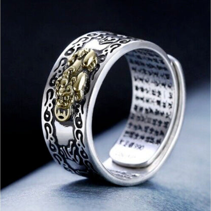 Adjustable Pixiu Wealth Luck Fengshui Women Men Healing Reiki Ring Xmas Gifts