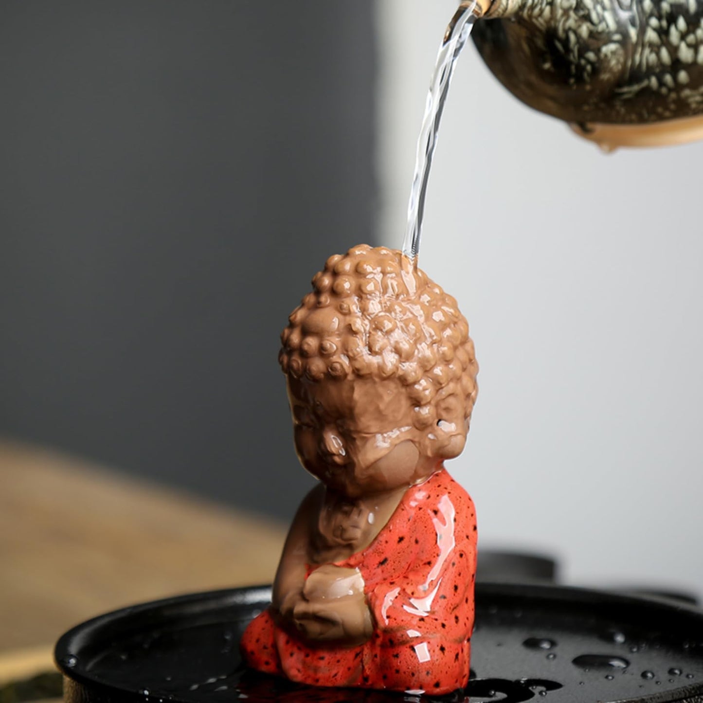 Mini Tathagata Purple Sands Tea Pet 9.6cm Tea Table Decoration Tea Ceremony