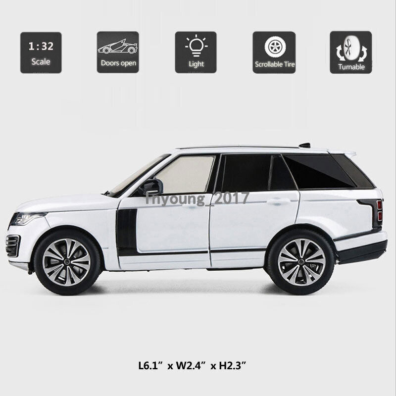 1/32 Land Rover Range Rover Model Car Diecast Toy Cars Boys Toys Kids Gift White