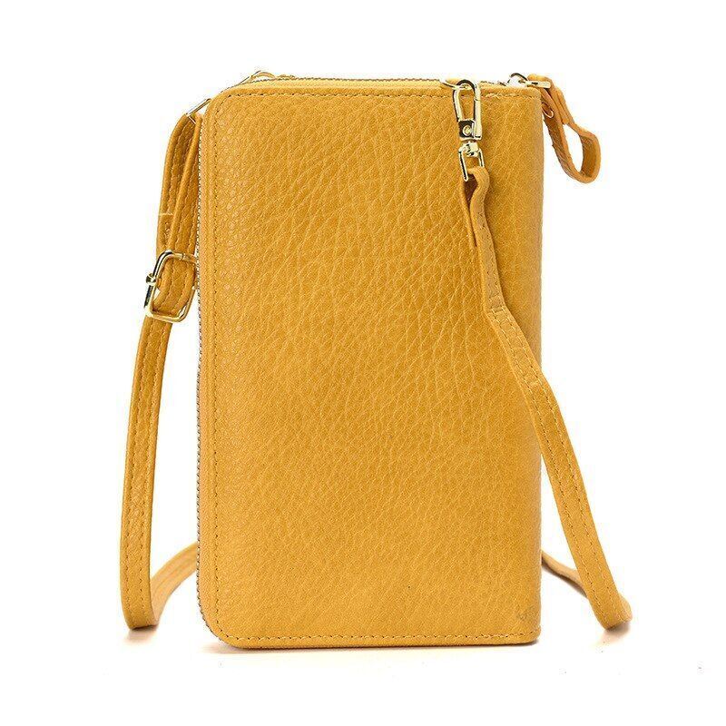 Messenger Bag Small Crossbody Shoulder Wallet Synthetic Leather Coin Purse Black