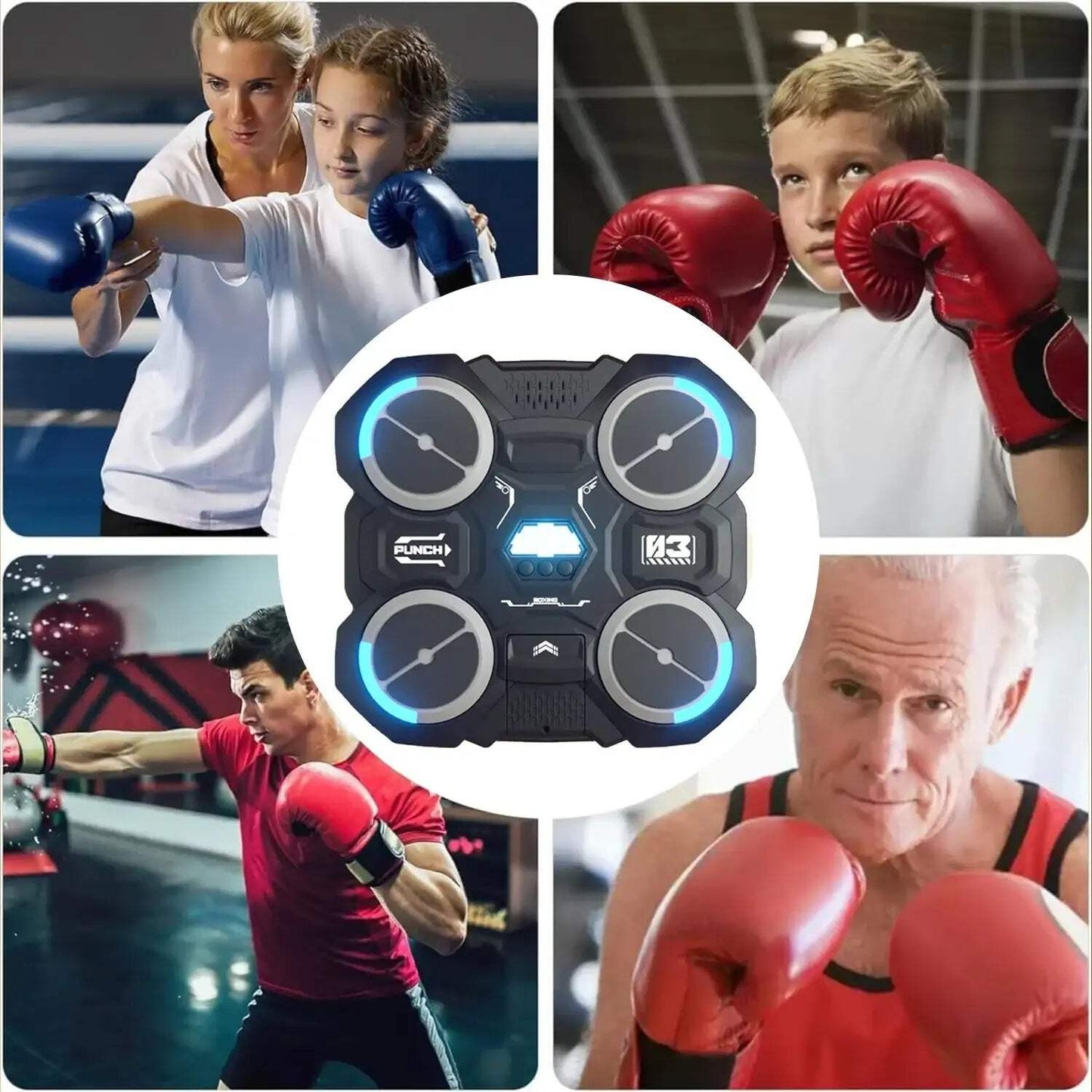 Music Boxing Machine with Bluetooth & LED Light Effects