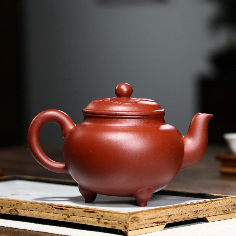 Vintage Chinese Yixing Purple Clay Teapot Zisha Ceremony Carving Collectible Art