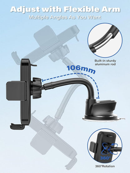 Boat Phone Holder Suction Cup Mount – Waterproof Marine Dashboard Cell Phone Hol