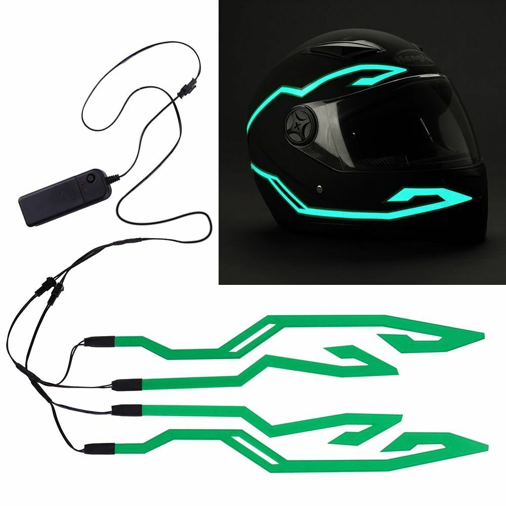 Motorcycle LED Night Lights Strip Riding 4PCS Signal Helmet EL Cold Light 4 Mode