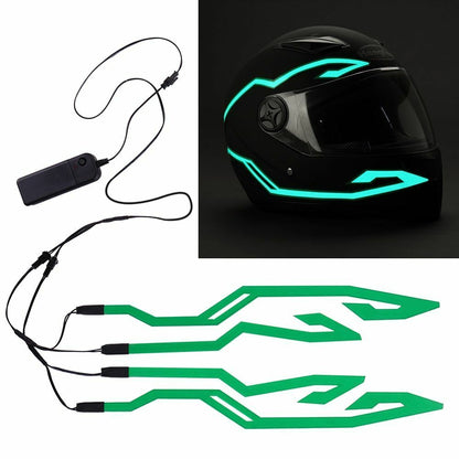 Motorcycle LED Night Lights Strip Riding 4PCS Signal Helmet EL Cold Light 4 Mode