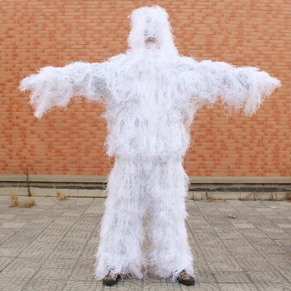 Men White Ghillie Suits Synthetic Fiber Yowie Sniper Tactical Hunting Clothing