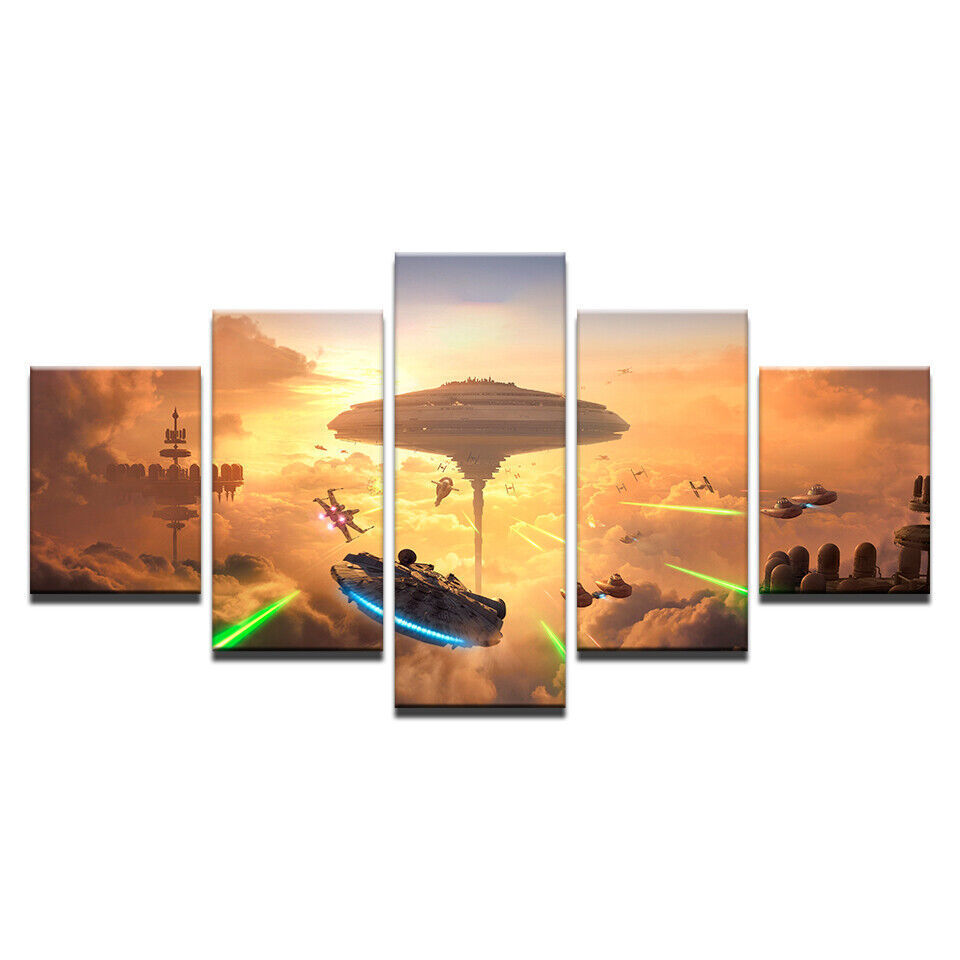 Star Wars Spacecraft Battlefront Canvas Prints Painting Wall Art Home Decor 5PC