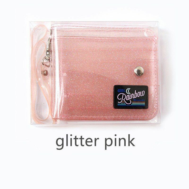 Wallet PVC Transparent Short Neck Girl Laser Coin Purse Women Clear Glittering