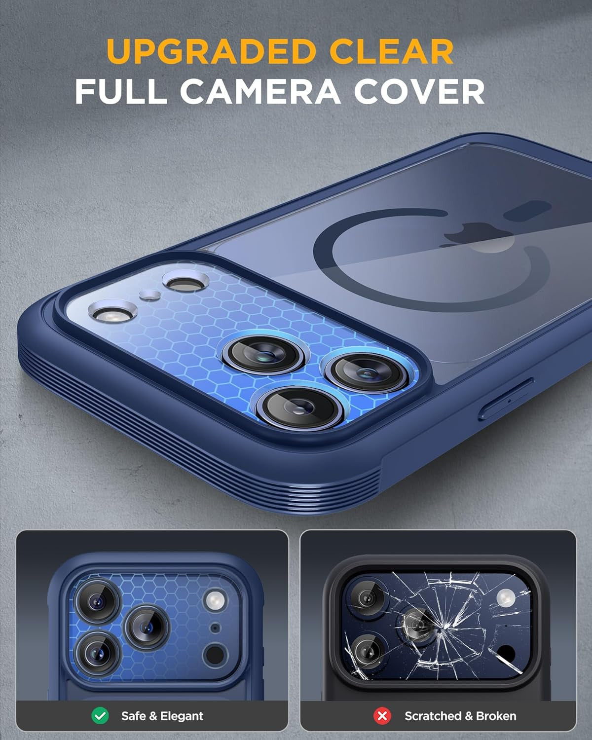 for Iphone 17 Pro Max Case 6.9" Full-Body Phone Case with Built-In Glass Screen