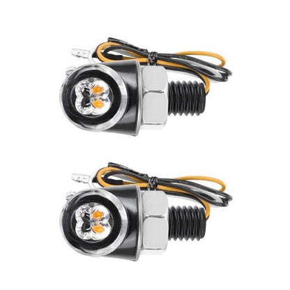 Turn Signal Lights Pair for Motorcycle Dirt Bike 12V Amber White Blinker Lamp