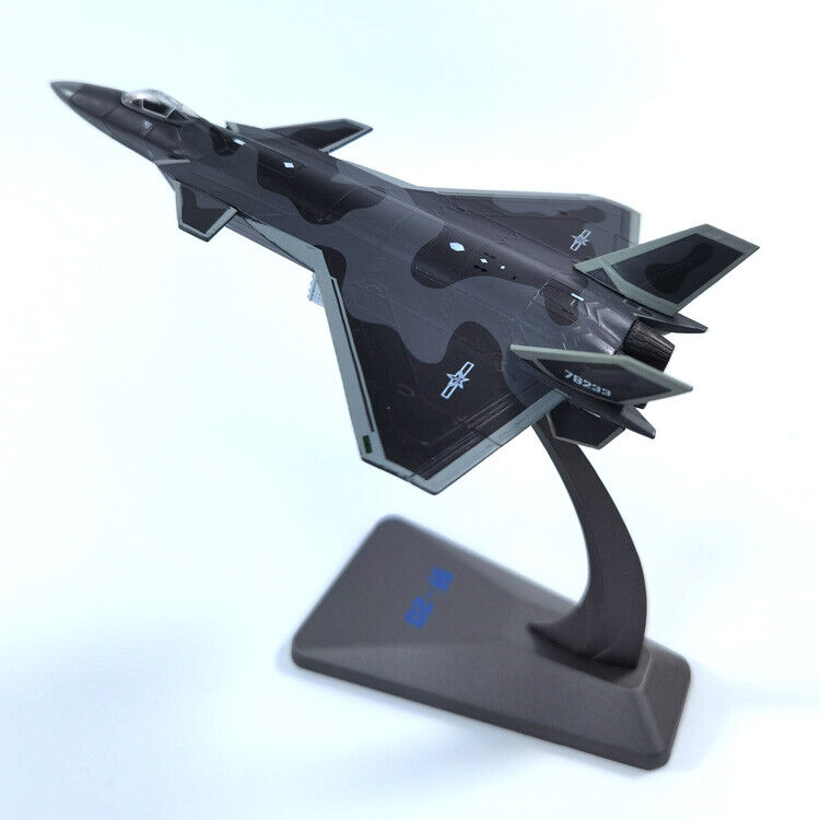 New 1:144 China Air Force J20 Fire Fang Stealth Fighter Aircraft 3D Alloy Model