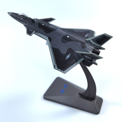 New 1:144 China Air Force J20 Fire Fang Stealth Fighter Aircraft 3D Alloy Model