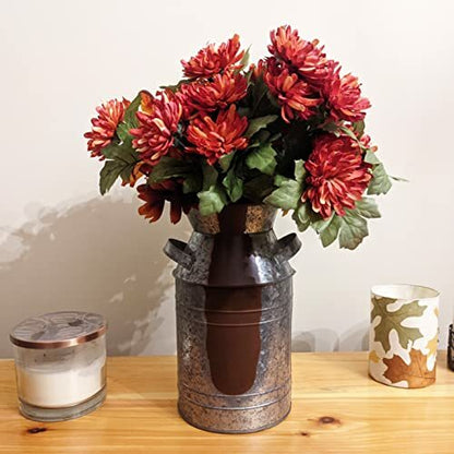 Galvanized Metal Milk Can Vase 1.3 Gallon- Rustic Look for Country themed home