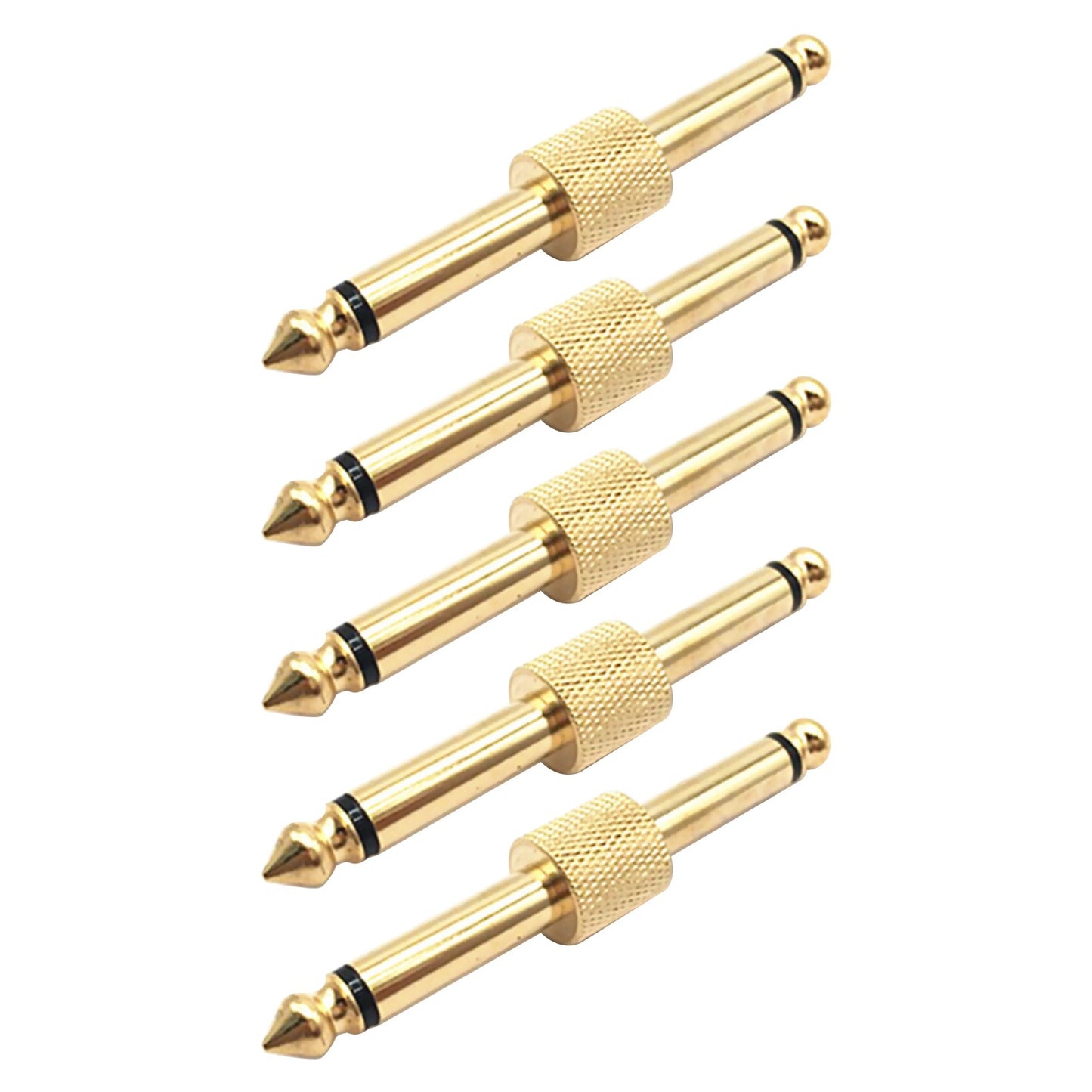 5PCS New 6.35mm male to male Mono audio adapter With gold plated design