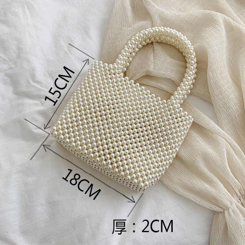 Mini Pearl Small Messenger Bag Summer Pearl Purse Handmade Beaded Phone Pouch