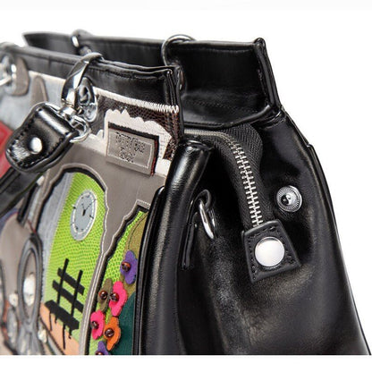 Synthetic Leather Shoulder Bag Patchwork Embroidery Messenger Bag Handbags Totes
