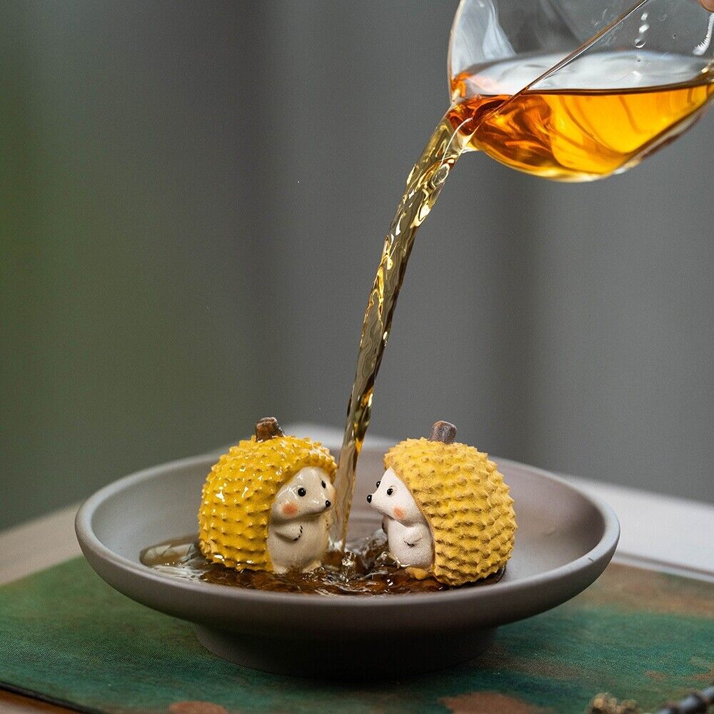 True Yixing Zisha Tea Pet Cat Hedgehog Durian Shape Creative House Warming Gift