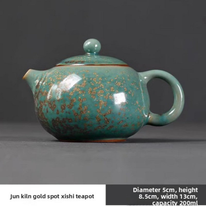 Green Ceramic Teapot Xishi Chinese Tea Pot 200ml Exquisite Classic Art Work
