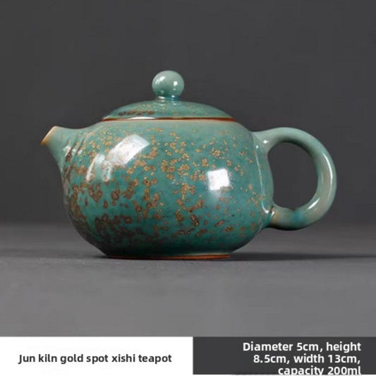 Green Ceramic Teapot Xishi Chinese Tea Pot 200ml Exquisite Classic Art Work