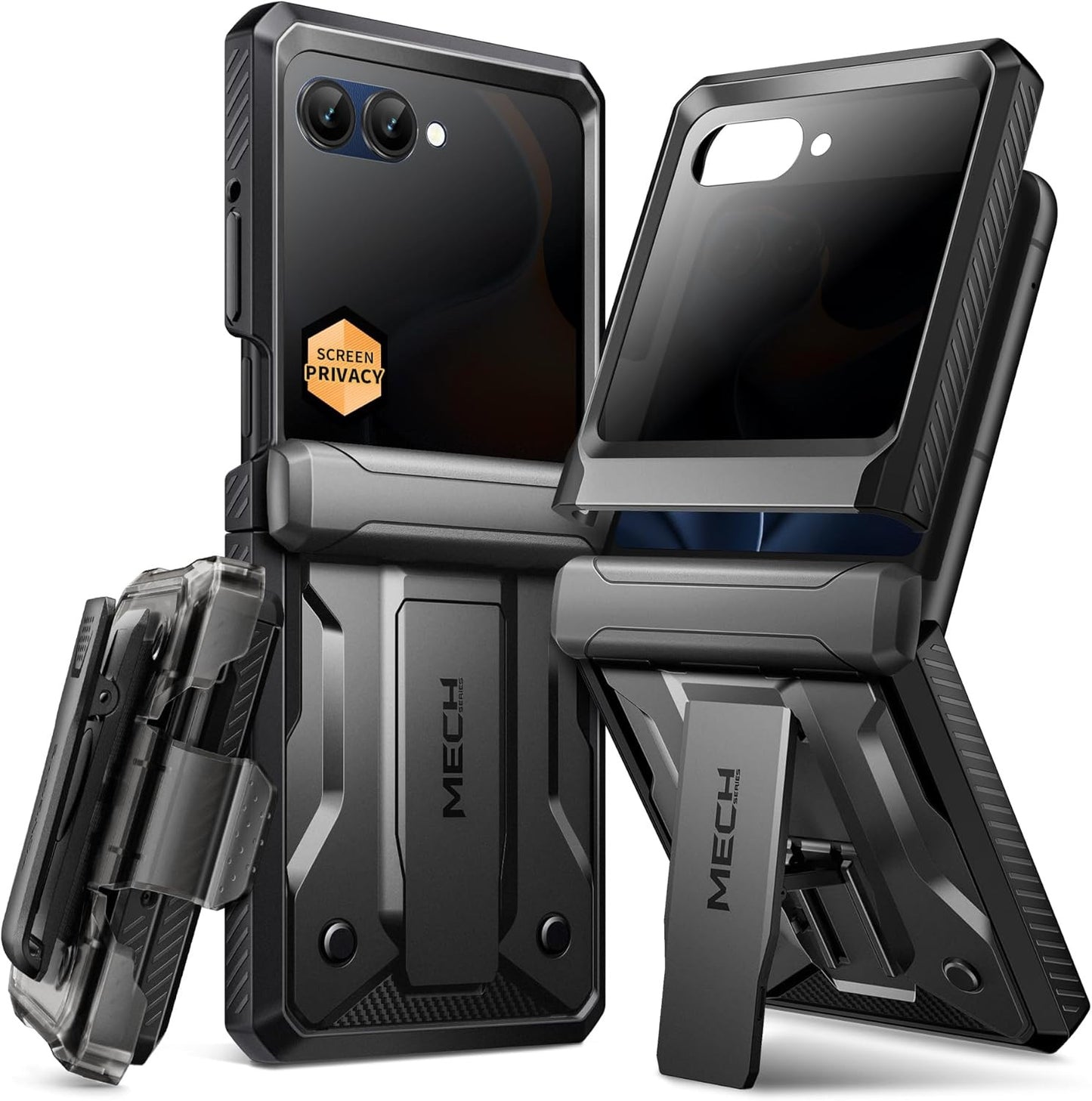 for Motorola Razr 2025/Razr 2024 Case with Privacy Screen Protector, [Stand & Be