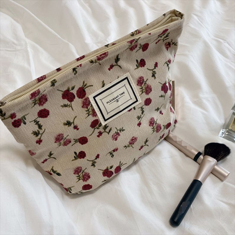 Embroidery Cosmetic Bag Clutch Bag Large Makeup Organizer Pouch 5*18*25 CM 50G