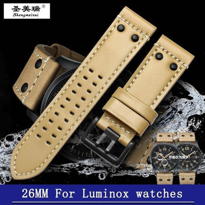 26mm Leather Strap Fits For Luminox 1922/1924/1942/1944/1925/1922.bo/ 1942.m/