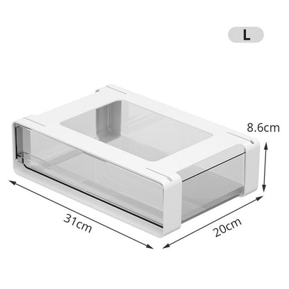 Drawer Storage Box Under Table Self-Adhesive Cabinet Desk Organizer Sundries Bin