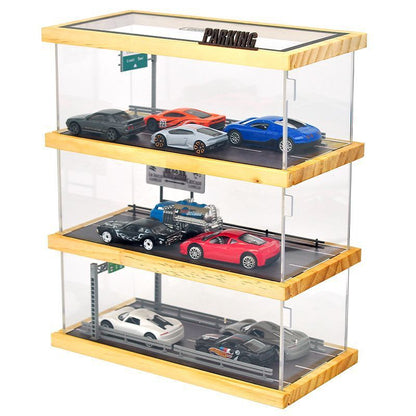 1:64 Scale Mini Car Model Parking Lot Show Case Dustproof Storage Box