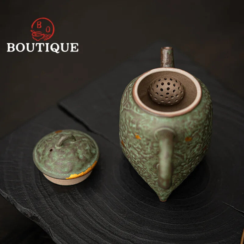 High End Tea Pot Old Rock Clay Pot Kung Fu Tea Set Decoration Gift Collection