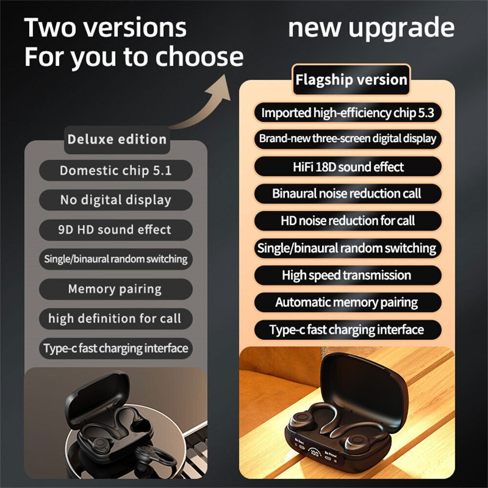 Wireless Bluetooth 5.3 Headset TWS Earphones Earbuds Stereo Headphones Ear Hook