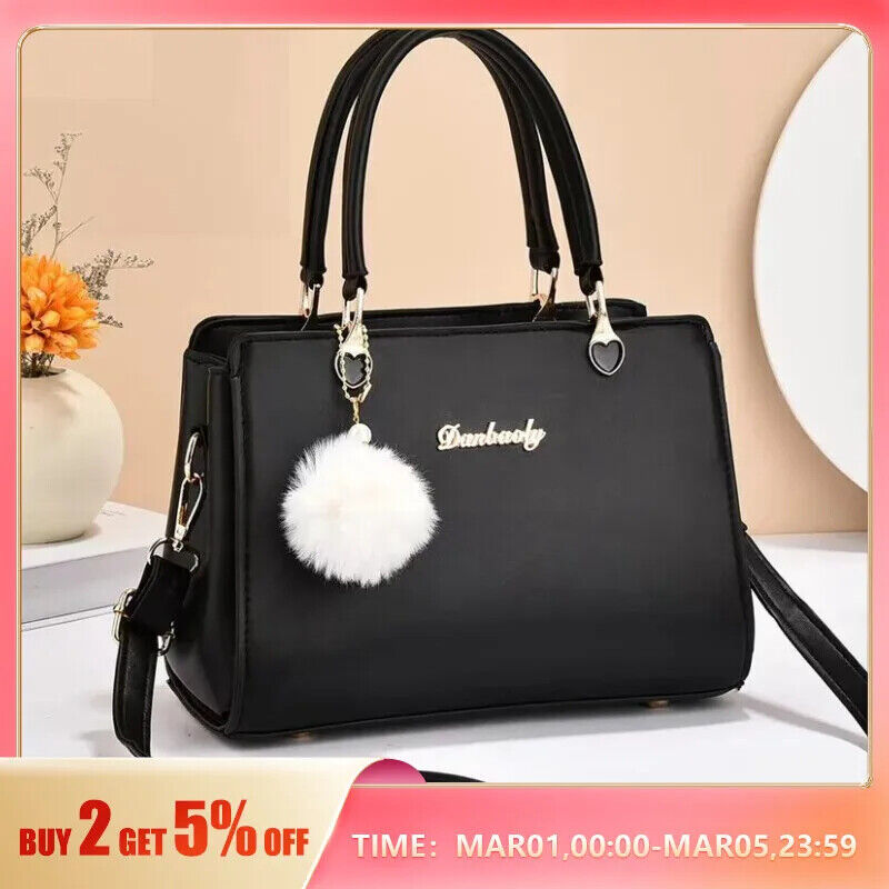 Women Plush Handbag Bag Stylish Purse Tote Bag PU Top Handle Shoulder Bags