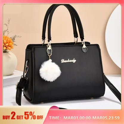 Women Plush Handbag Bag Stylish Purse Tote Bag PU Top Handle Shoulder Bags