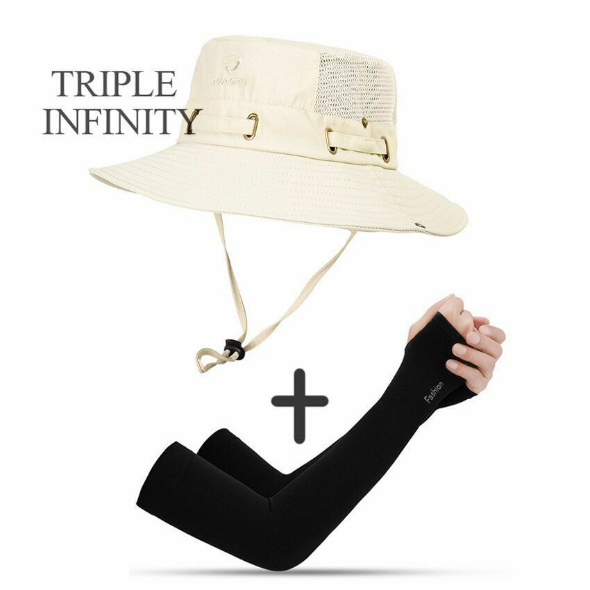 Summer Bucket Hat Mesh Breathable Outdoor Fishing Mountaineering Hiking Foldable