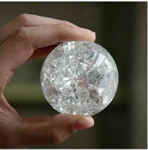 1pcs 40mm Crystal Ice Crack Ball Quartz Marbles Magic Sphere