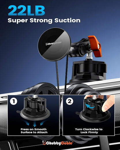 Chubbygrip Pro Dash Mount Vacuum Magnetic Phone Holders for Your Car 360° Rotati