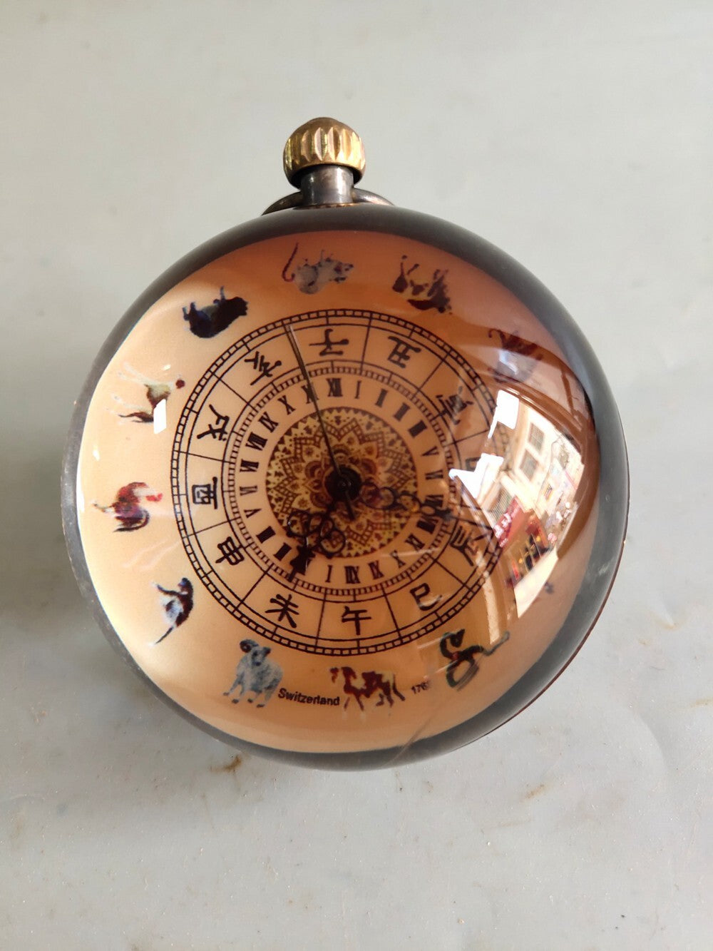 Old Chinese Copper Hand Paintting Zodiac Mechanical Watch