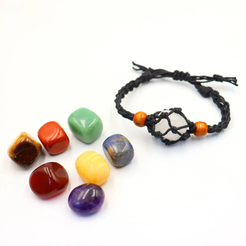 Fashion Bracelet Healing Crystal Netted Holder Quartz Ornament Meditation Amulet