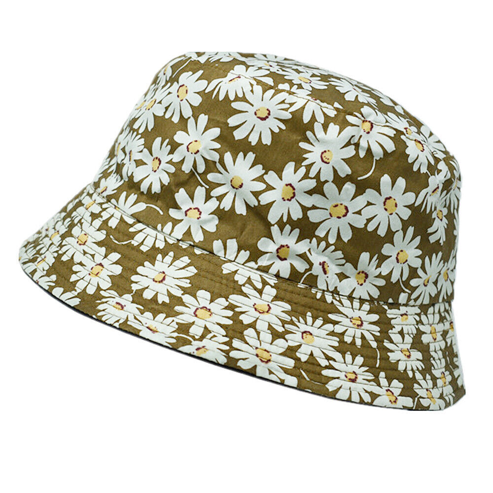 Unisex 100% Cotton Bucket Hat Boonie Hunting Fishing Outdoor Reversible Cap