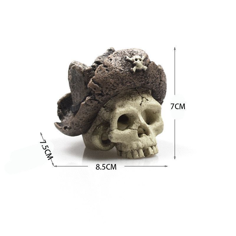 Simulation Head Skeleton Aquarium Resin Decorations Skull Bone Reptile Hide Cave