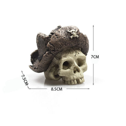 Simulation Head Skeleton Aquarium Resin Decorations Skull Bone Reptile Hide Cave
