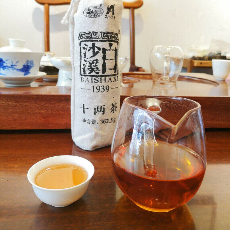 362.5g Black In Bamboo Basket Hei Cha Baishaxi Shi Liang Cha Hua Juan Dark Tea
