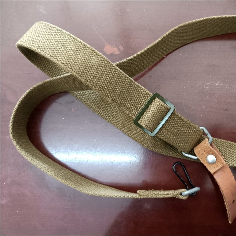 NOS Vintage 1970s Canvas & Leather Shoulder Strap Military Surplus 79