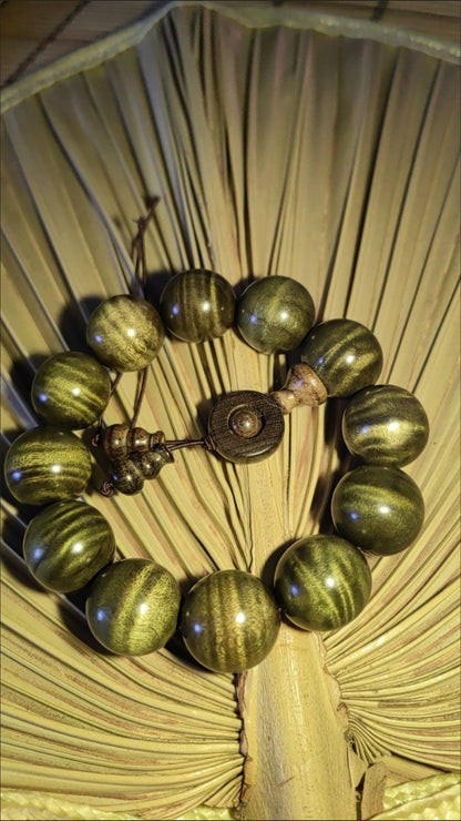 Golden Phoebe Yinchen Wood Bead Bracelet 20mm Water Wave Grain