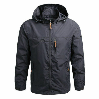 Hooded Raincoat Winter Waterproof Tactical Jacket Hiking Windbreaker Camping 5XL