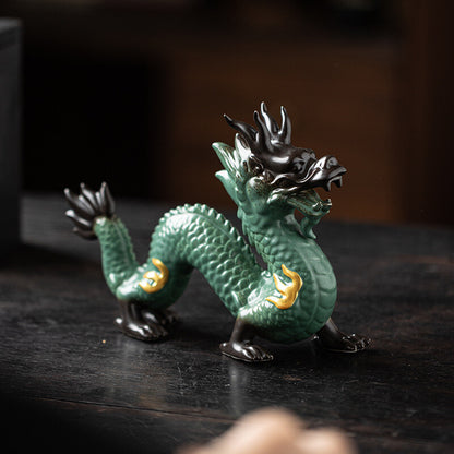 Porcelain Tea Pet Dragon Handmade Ornament Ceramic Mascot Chinese Tea Play New