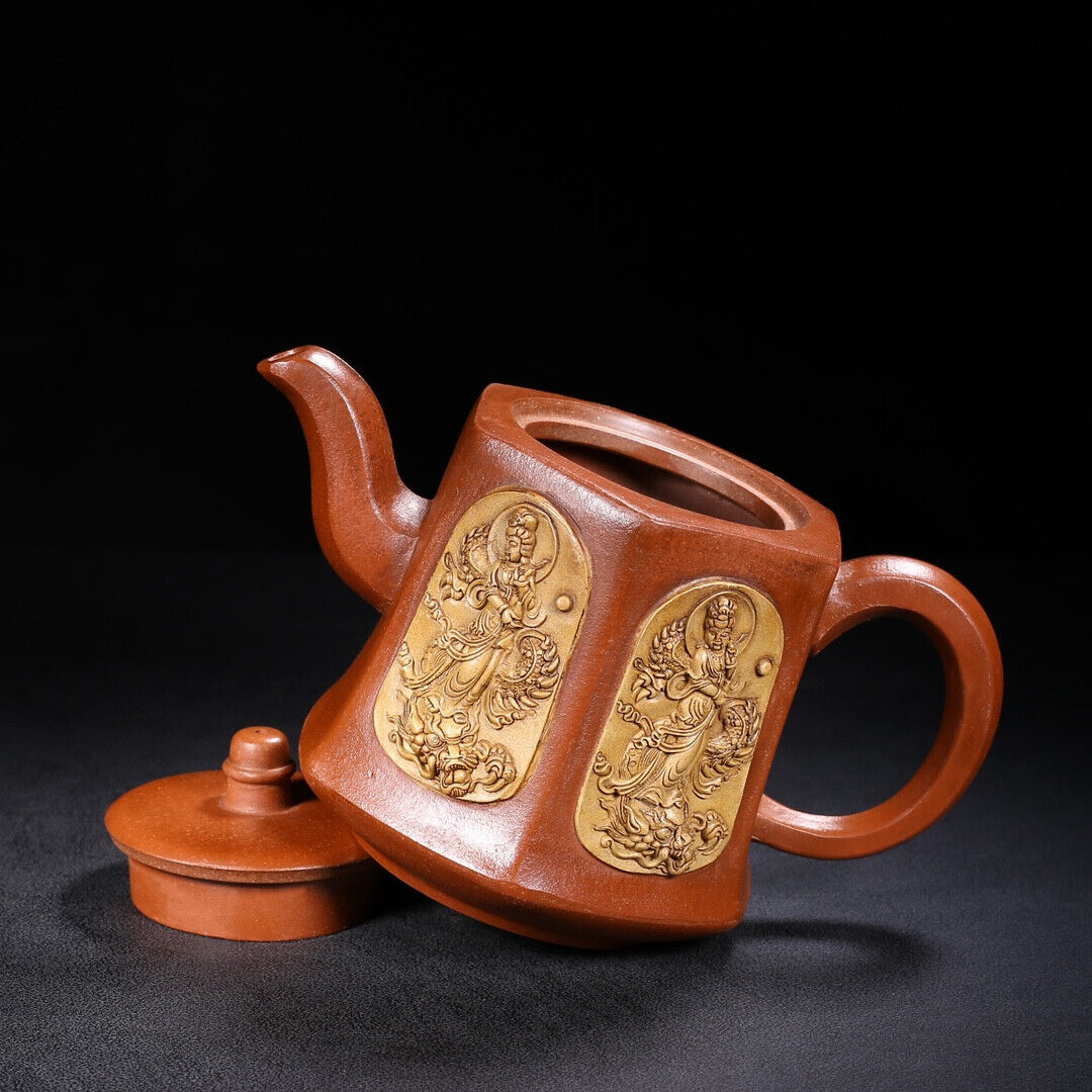 Chinese Yixing Zisha Clay Handmade Exquisite Teapot （六方 底款：乾隆年制）