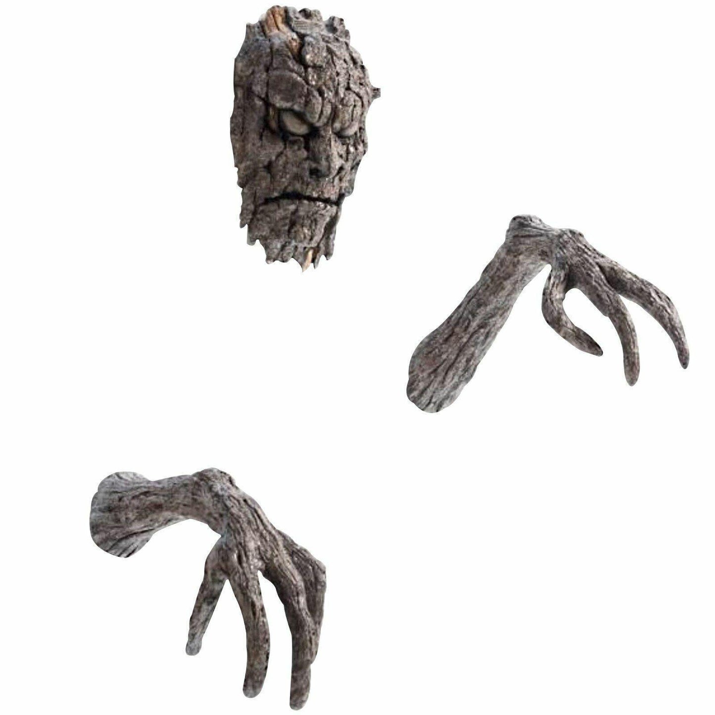 Tree Bark Face Halloween Outdoor Garden Statue Ghost Face Sculpture Decoration