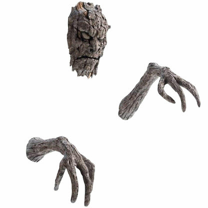 Tree Bark Face Halloween Outdoor Garden Statue Ghost Face Sculpture Decoration