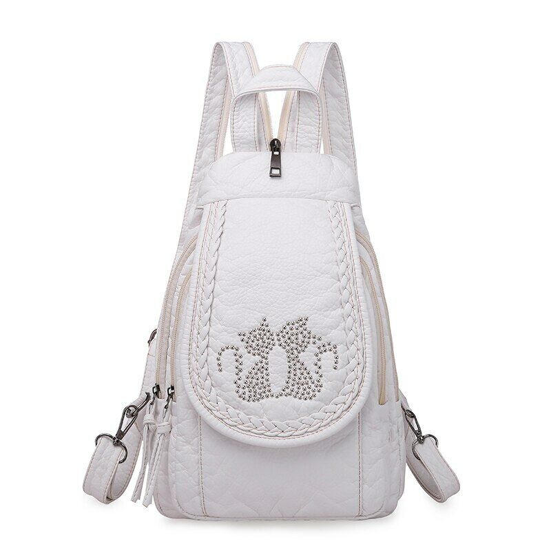 High Quality Backpack Women New Leather Backpack School Bag for Teenage Girls